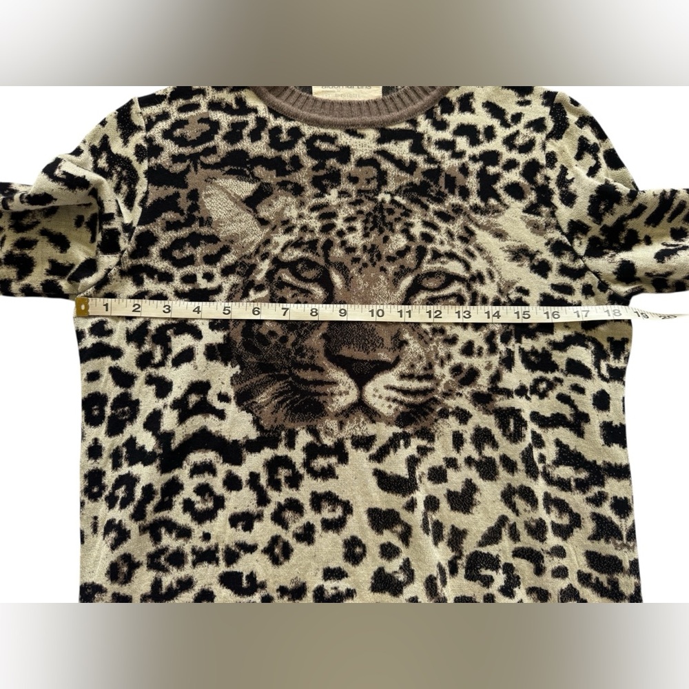ALDOMARTINS x ANTHROPOLOGIE Safa Leopard Gray Black Sweater Size Medium - Picture 9 of 12